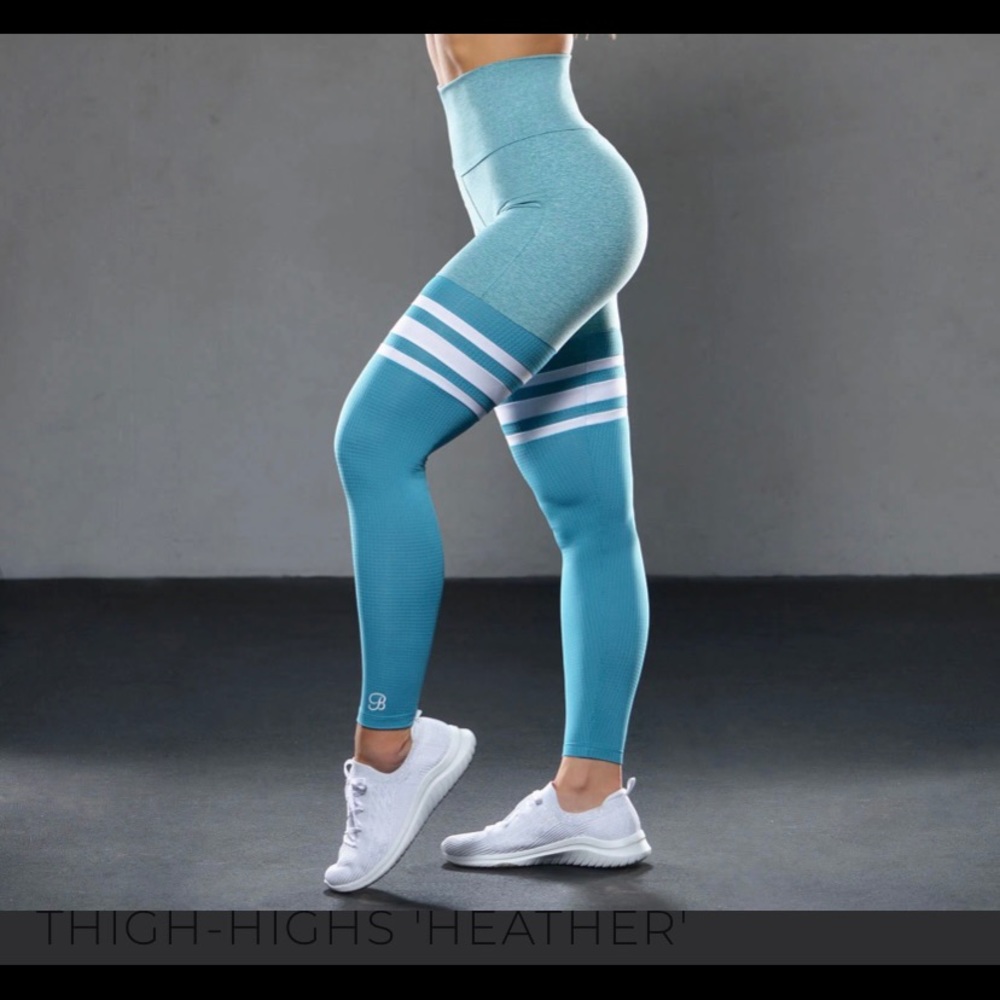 Bombshell sportswear blue thigh high leggings